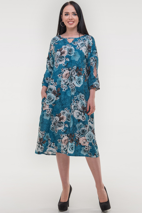 ᐉ платье оверсайз морской волны цвета 2808.100 v&v — купить по цене 959 ...